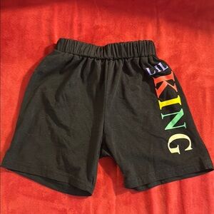 Lil King Black Kids Shorts